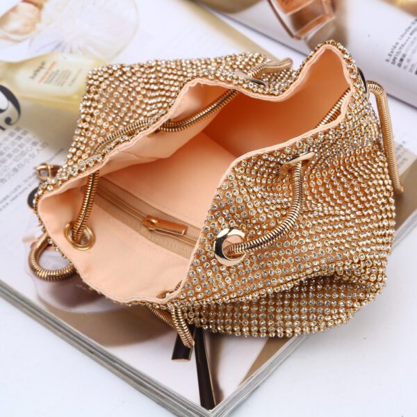 Women Crystal Diamond Clutch Bags String Satin Crossbody Bag Glitter Evening Bags Gold Clutch Party Purse Woman Handbag - Image 4