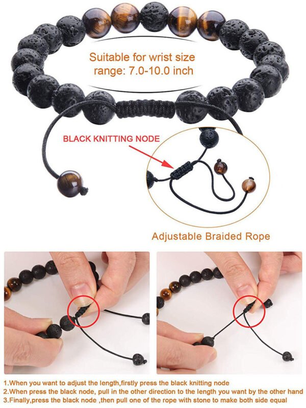 Tiger Eye Couple Bracelets Matte Black Agate Beads Bracelet - Image 9