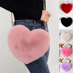 Heart-Shaped Plush Bag
