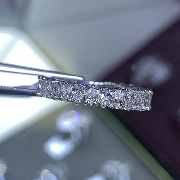 Simple Luxury Inlaid Waterdrop Rhinestone Rings Women's Simple - Image 5