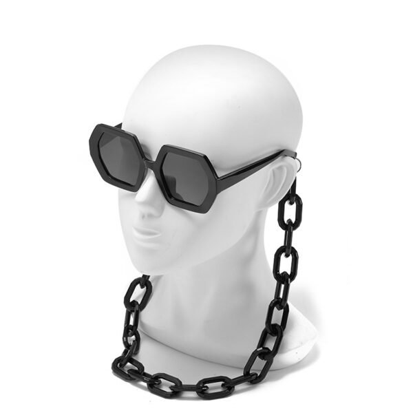 Personality Chain Sunglasses Exaggerated Octagonal Sunglasses - Image 2