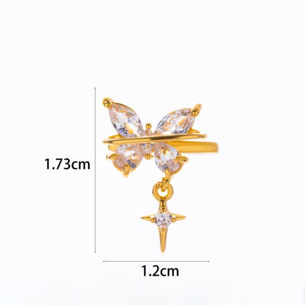Women's Zircon Butterfly Non-Piercing Ear Clip - Image 8