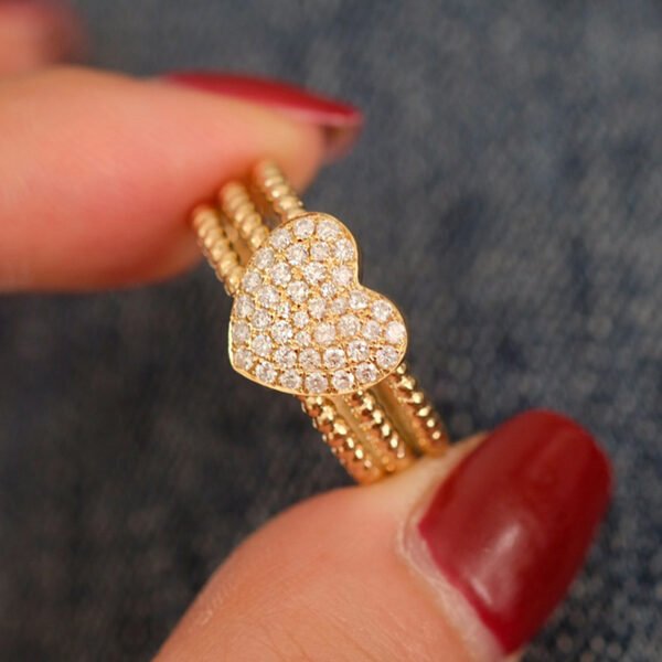 Twisted Heart Silver Ring