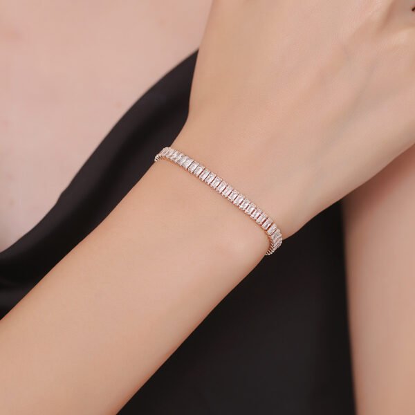 European And American Simple Rectangular Affordable Luxury Style Full Diamond Fashion All-match Bracelet - Image 3