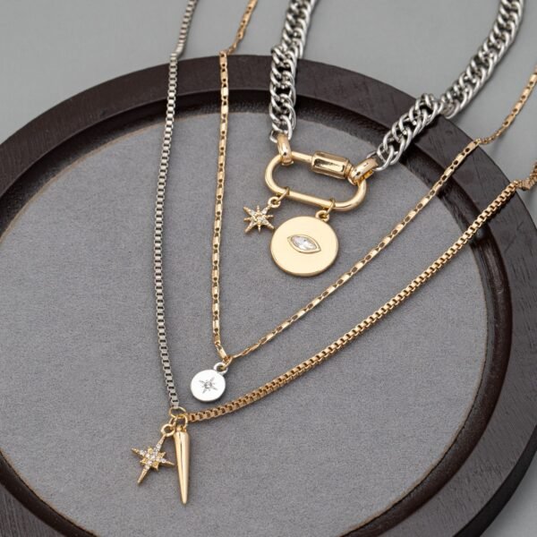 Women's Multi-Layer Eye Pendant Alloy Necklace - Image 3