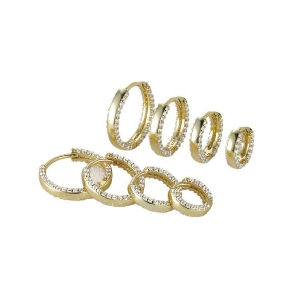 Women's S925 Silver Double Row Diamond Earrings - Image 3
