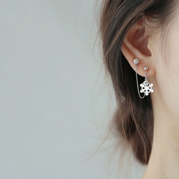 Sterling Silver Snowflake Earrings Require Two Piercings