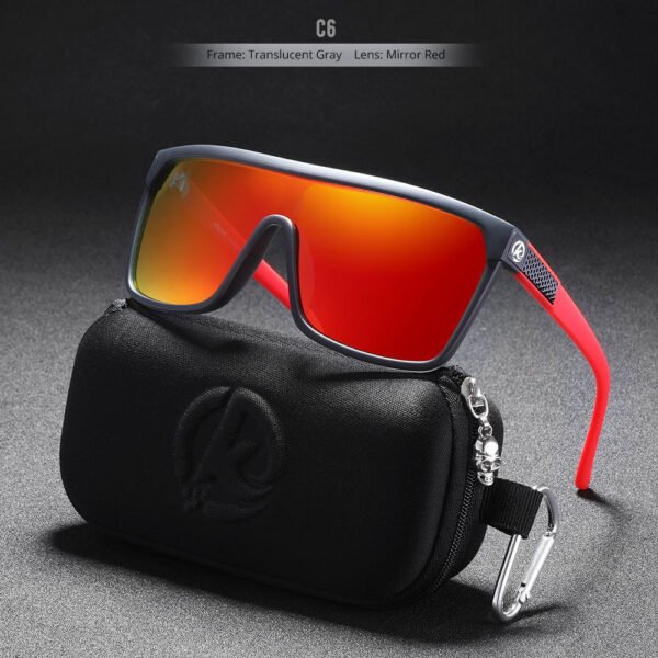 Large Frame One-piece Bicycle Glass Colorful Real Film Polarized Sunglasses - Image 4