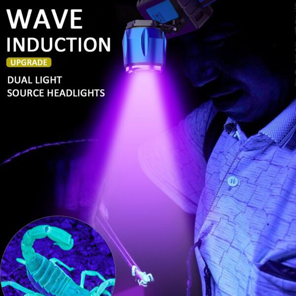 Scorpion Strong Charging Headlight Super Bright Purple Light - Image 2