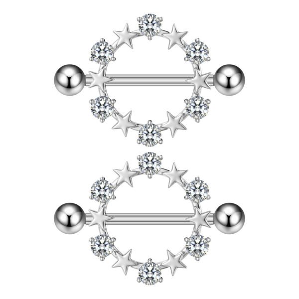 Unisex Zircon Stainless Steel Nipple Piercing - Image 10