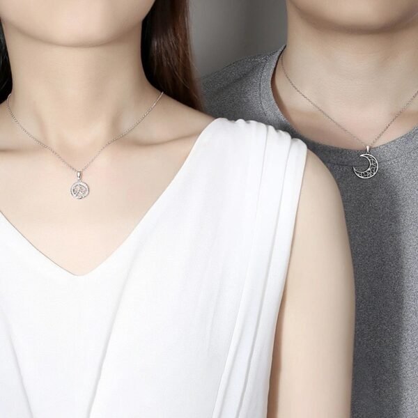 Unisex Sun Moon Tooth Copper Couple Necklace - Image 2