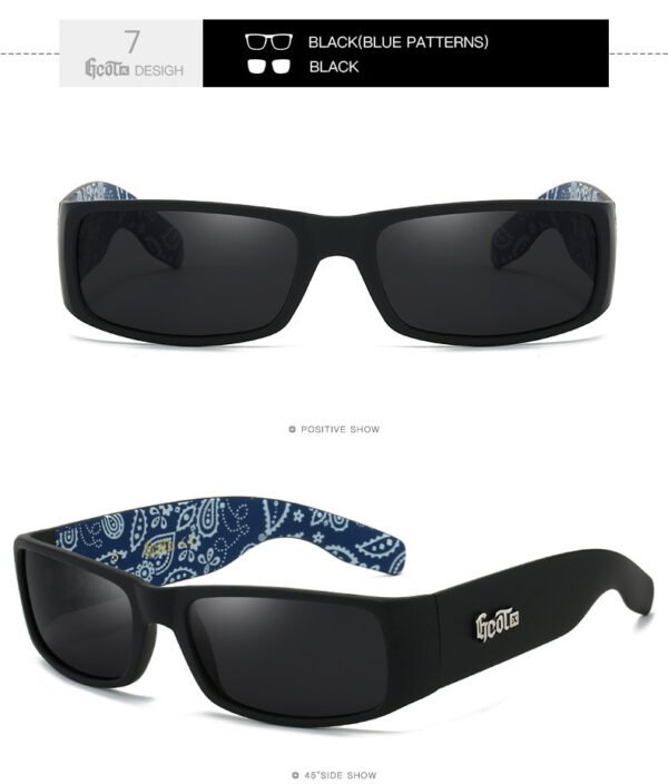 Fashion Brand Plaid Hip Hop Fashion West Coast Polarized Sunglasses - Image 4