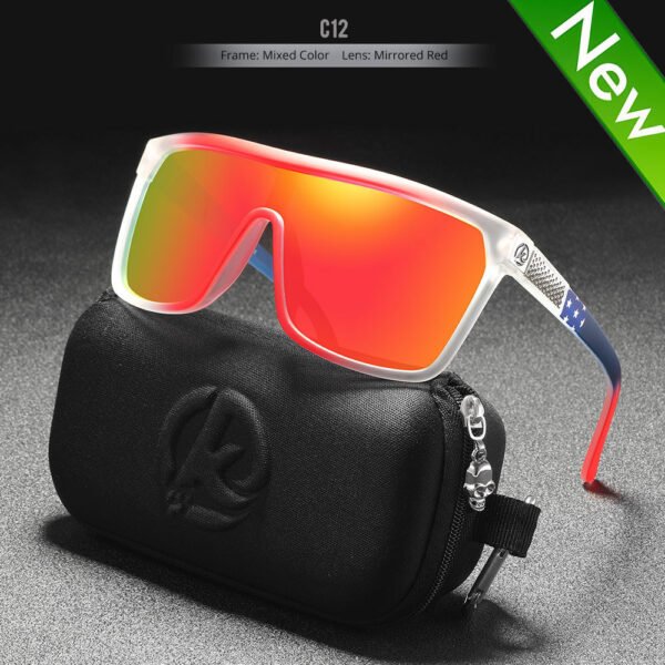 Large Frame One-piece Bicycle Glass Colorful Real Film Polarized Sunglasses - Image 10