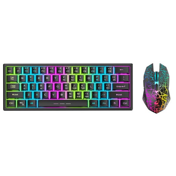Free Wolf T61 Charging Wireless Keyboard And Mouse Set 61 Key Luminous Wireless Gaming Keyboard And Mouse Set Percent 60 - Image 7