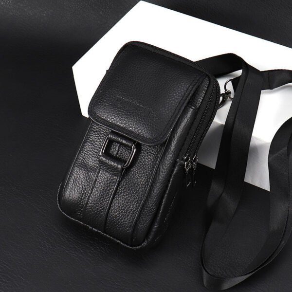Men's Genuine Leather Multifunctional Phone Waist Bag - Image 3