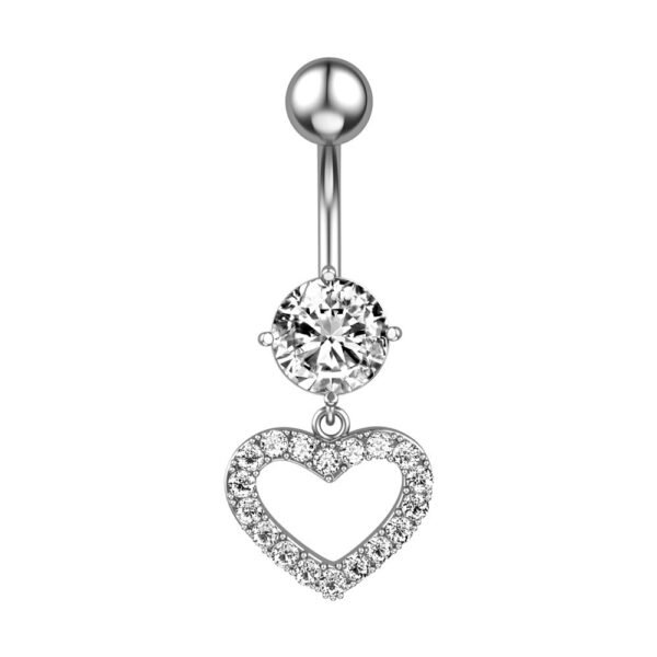 Women's Sexy Zircon Heart Navel Stud Set - Image 4