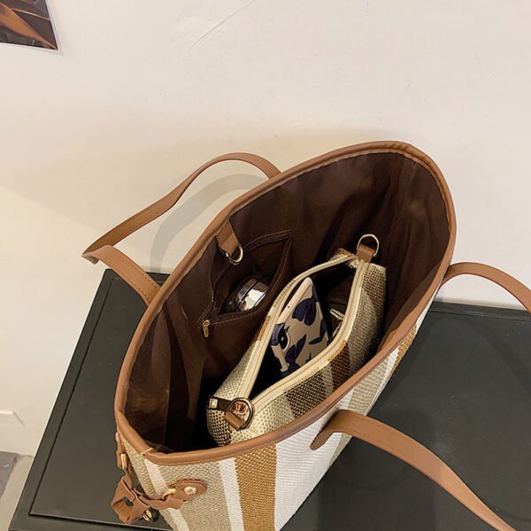 Women's Urban Simplicity Contrast Color Tote Bag - Image 6