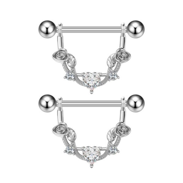 Unisex Zircon Stainless Steel Nipple Piercing - Image 9
