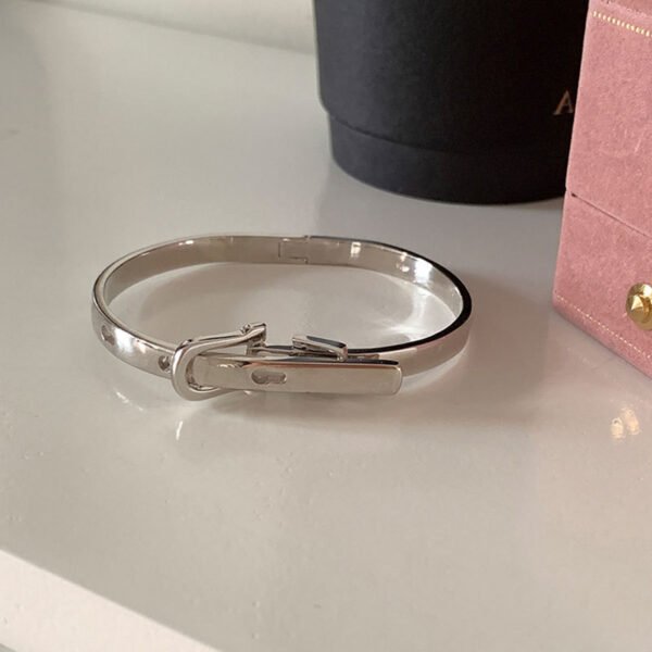 Women's Double Ring Lock Alloy Bracelet - Image 4
