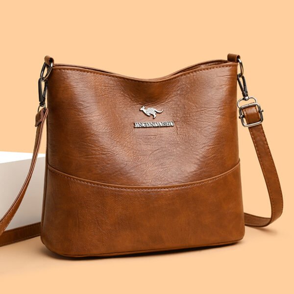 Women's Multi-Layer PU Large Capacity Bucket Bag - Image 9