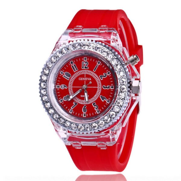 LED Luminous Watches Geneva Women Quartz Watch Women Ladies Silicone Bracelet Watches - Image 7