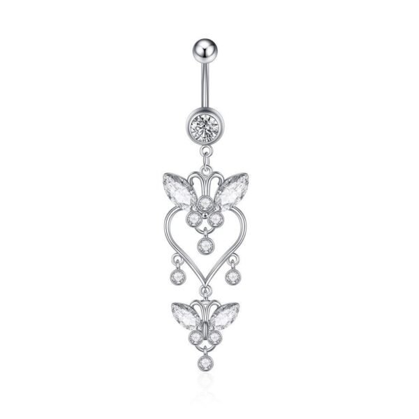Unisex Zircon Tassel Stainless Steel Navel Stud - Image 2
