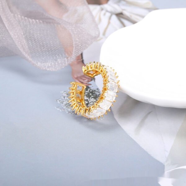 Female Creative Double-layer Cross Frame Ring - Image 9