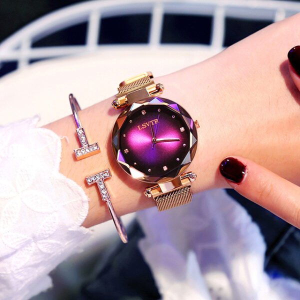 Rose Gold Magnetic Watch