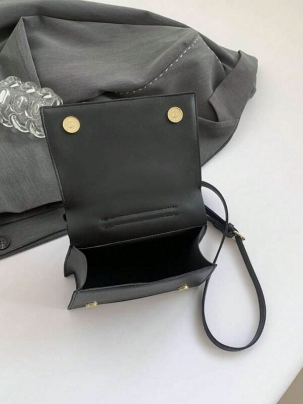 Women's Quirky Collar Black Crossbody Phone Bag - Image 5