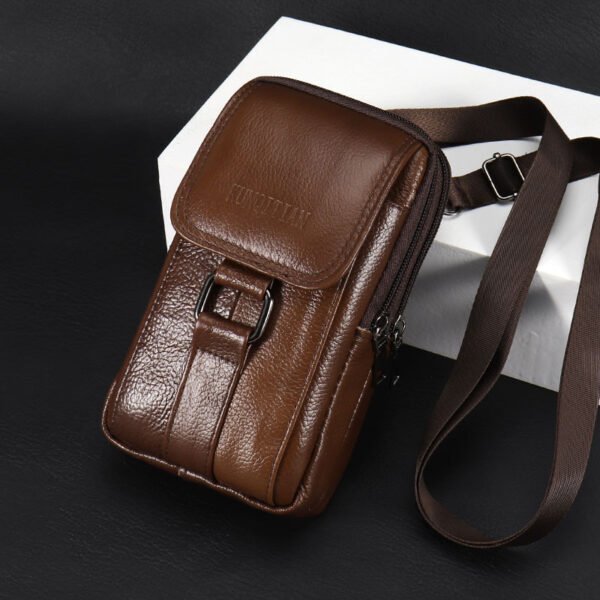 Men's Genuine Leather Multifunctional Phone Waist Bag - Image 2