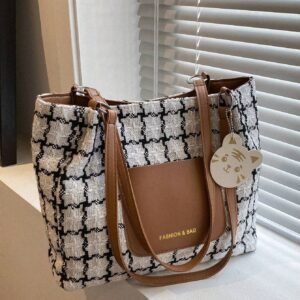 Plaid Commuter Tote Bag