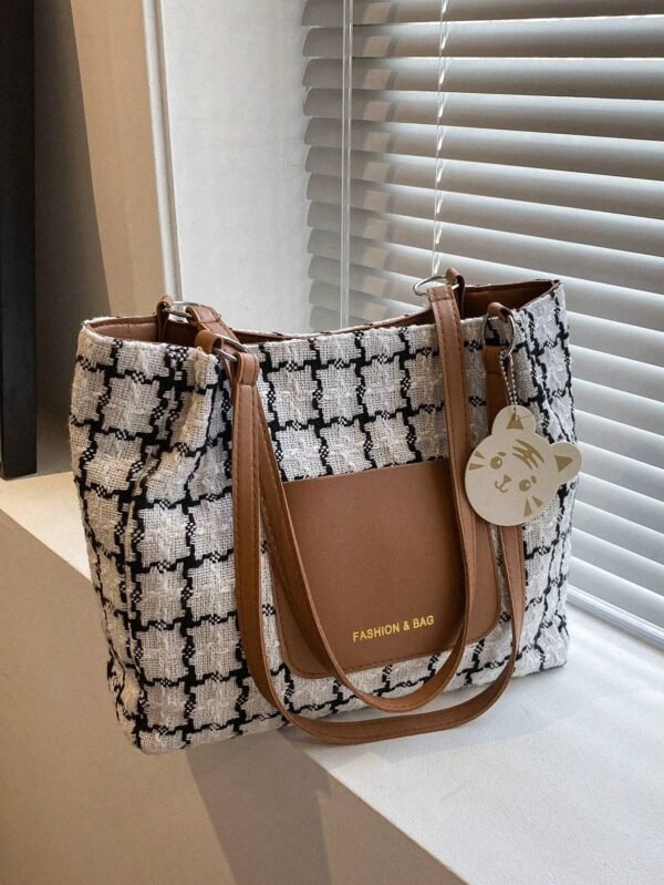 Plaid Commuter Tote Bag