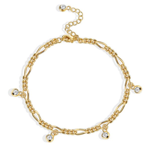 Zircon Anklet For Women Copper-plated Gold - Image 2