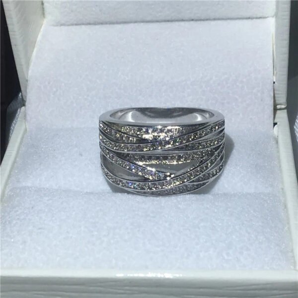 Women's Japanese-Korean Zircon Geometric Ring - Image 2