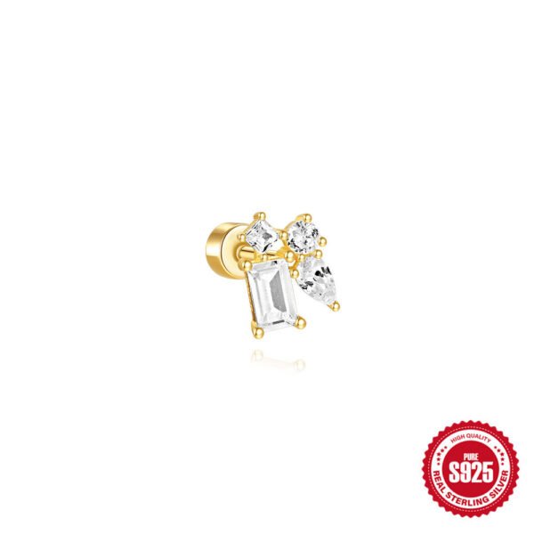 Unisex S925 Silver Geometric Ear Bone Stud - Image 5
