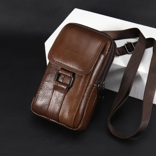 Men's Genuine Leather Multifunctional Phone Waist Bag - Image 7