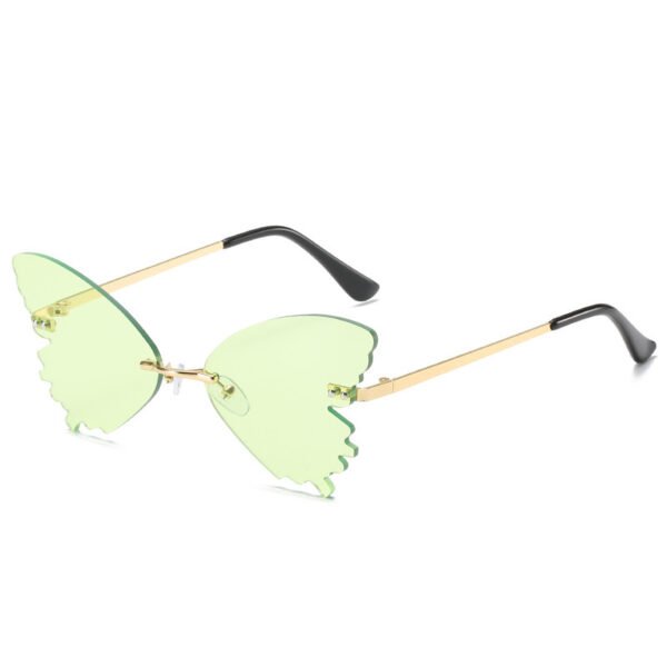 Butterfly Rimless Sunglasses Street Shooting Funny Sunglasses - Image 4