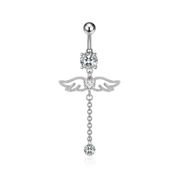Unisex Zircon Tassel Stainless Steel Navel Stud - Image 8