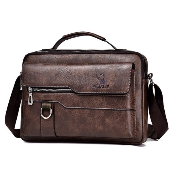 Men's Retro PU Leather Crossbody Messenger Bag - Image 8