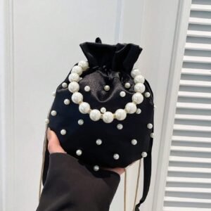 Pleated Silk Bucket Bag