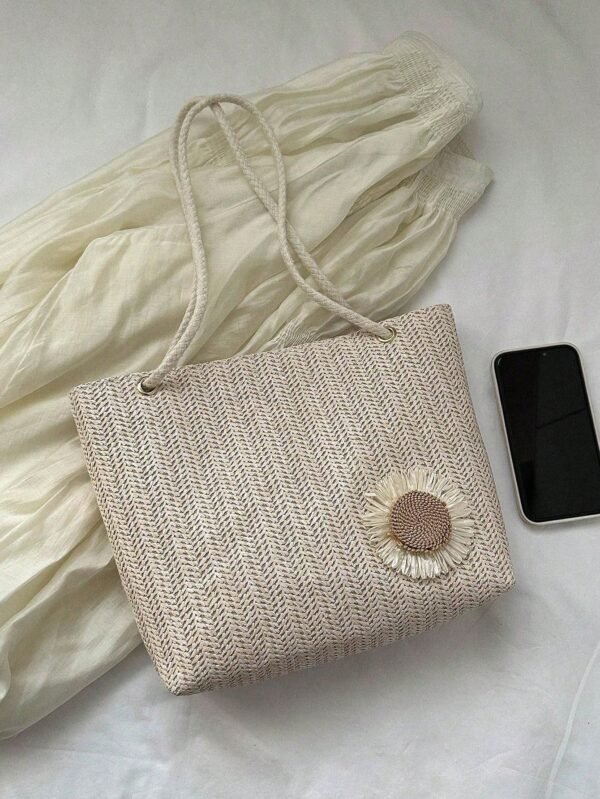 Women's Large Capacity Korean Woven Tote Bag - Image 6