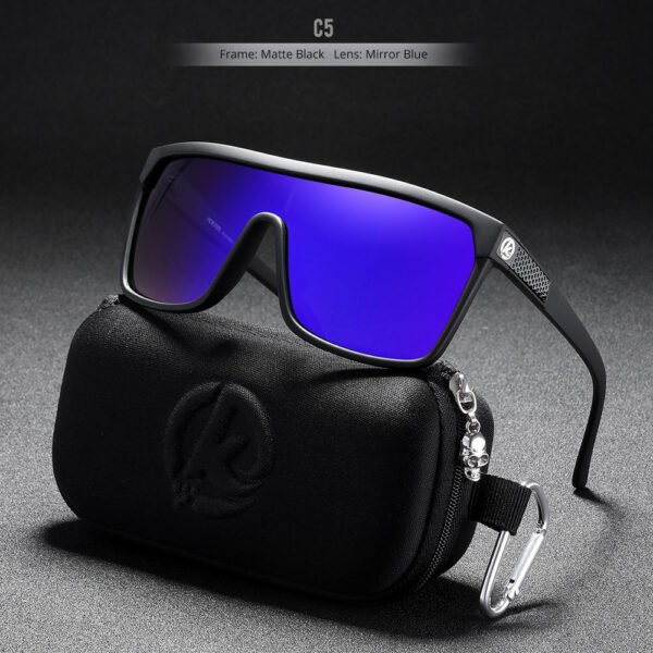 Large Frame One-piece Bicycle Glass Colorful Real Film Polarized Sunglasses - Image 3