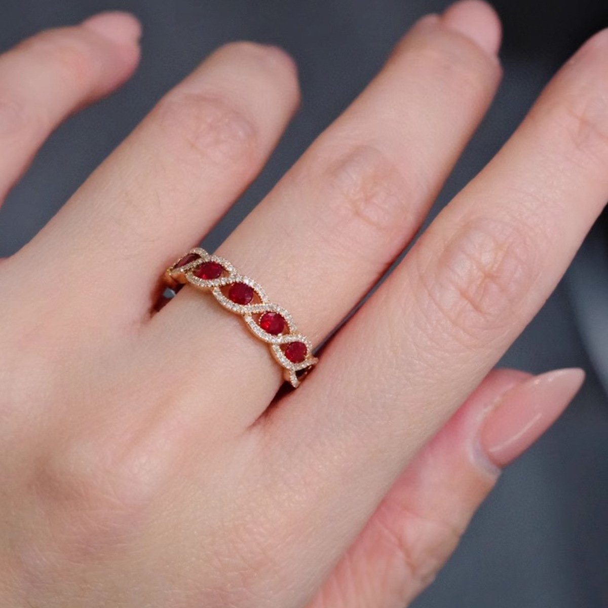 Women's S925 Silver Geometric Diamond Ring - Image 5