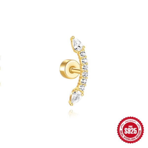 Unisex S925 Silver Geometric Ear Bone Stud - Image 3
