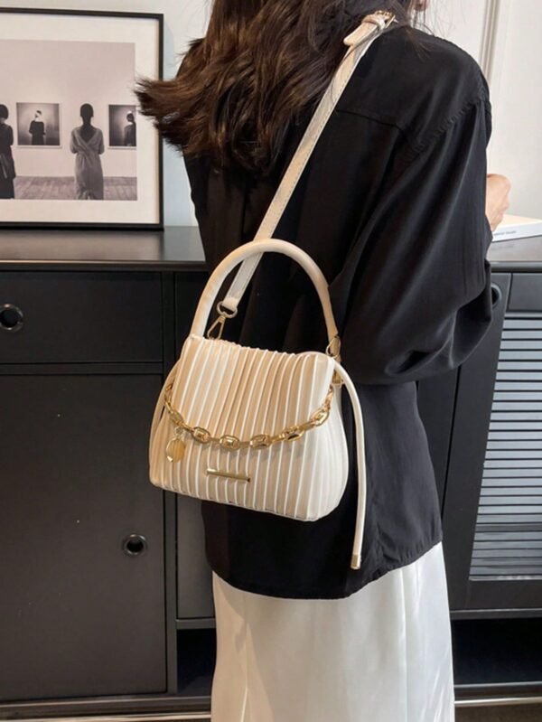 Women's Pearl Lace Chain Small Square Crossbody Bag - Image 8
