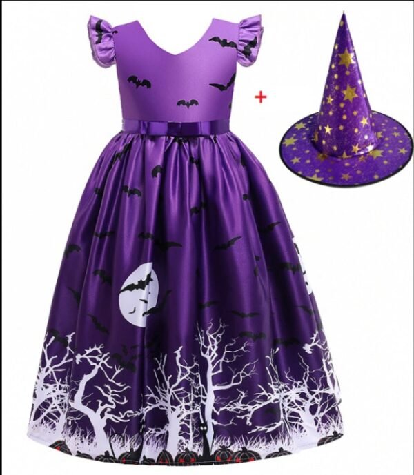 Girls' Halloween Princess Mesh Dress - Image 3