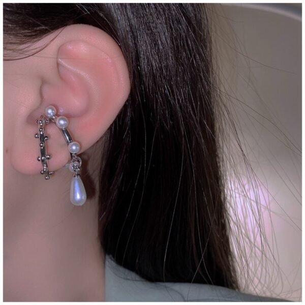 Vintage Pearl No Piercings Metal Round Personality Ear Clip Earrings For Women Girls Jewelry Gifts - Image 2