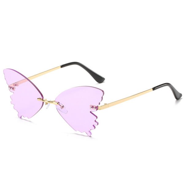 Butterfly Rimless Sunglasses Street Shooting Funny Sunglasses - Image 7