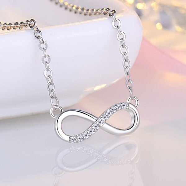 Japanese And Korean Sweet Art Micro Rhinestone 8-shaped Clavicle Necklace - Image 2
