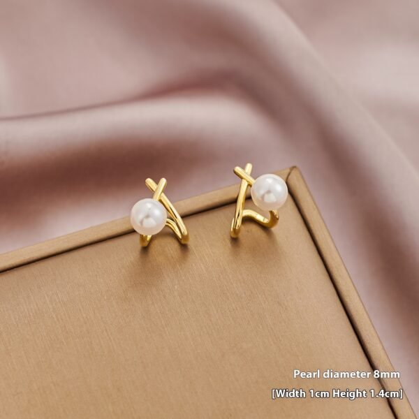 Cross Loving Heart Zircon Pearl 925 Silver Needle Geometric Ear Studs - Image 7